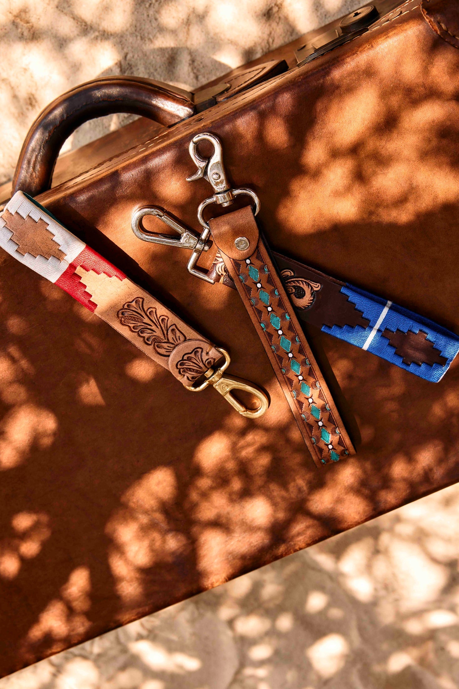 My Desert Dawn Key Fob In Blue & Brown