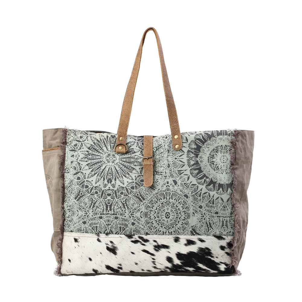 Green Floral Print Weekender Bag - Myra Bags