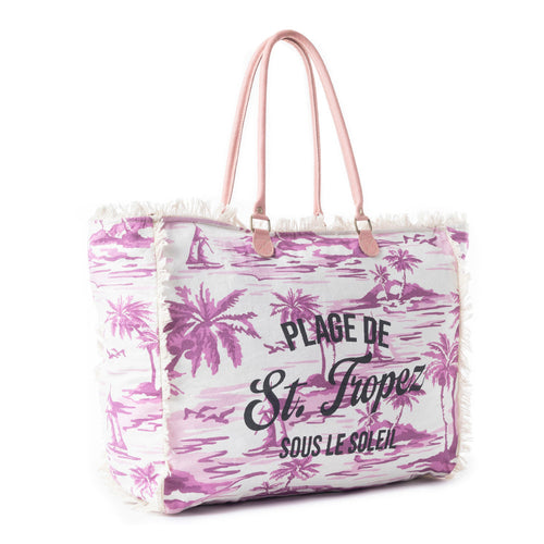 Saint Tropez Weekender Bag In White & Purple