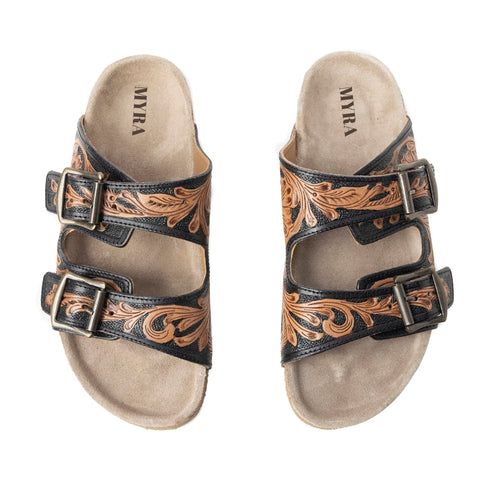 Falling Feather Sandals In Brown and Black