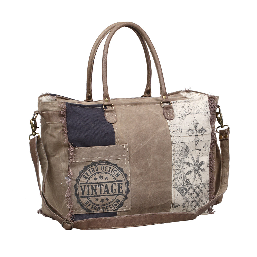 Retro Print Weekender Bag - Myra Bags