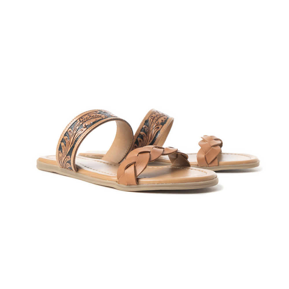 Diamond Ridge Sandals In Black and Brown