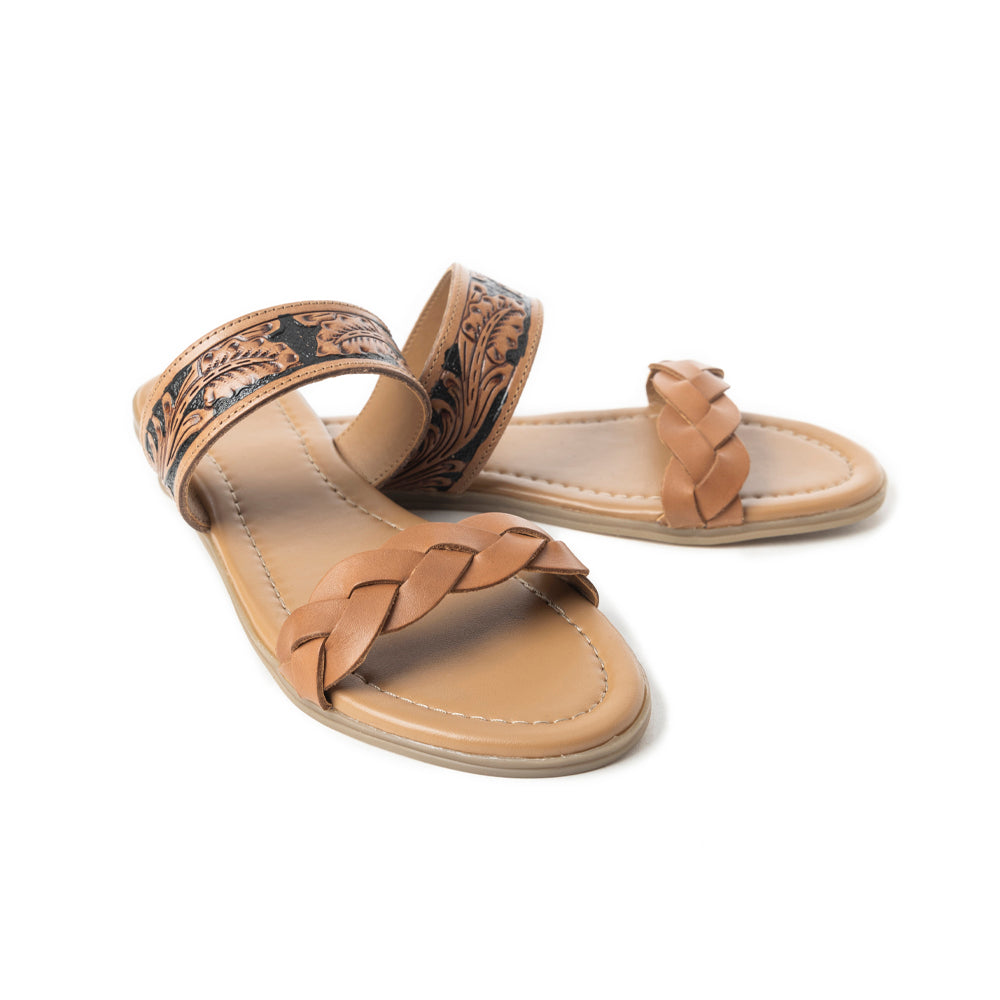 Diamond Ridge Sandals In Black and Brown