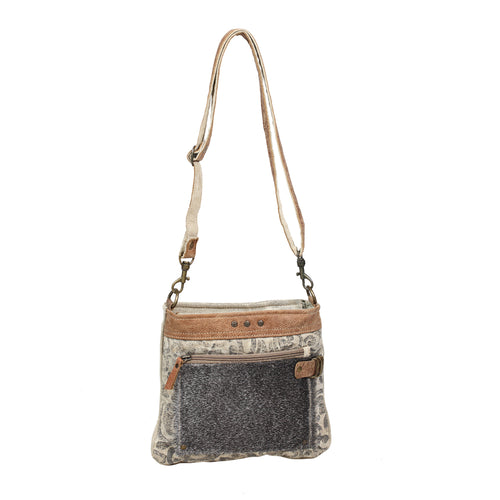 HIDE & FLORAL PRINT SMALL & CROSS BODY BAG