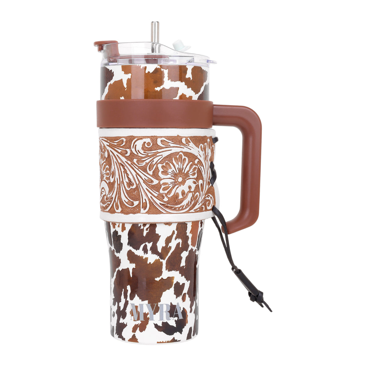 Wide Wyoming Tumbler In Brown and White