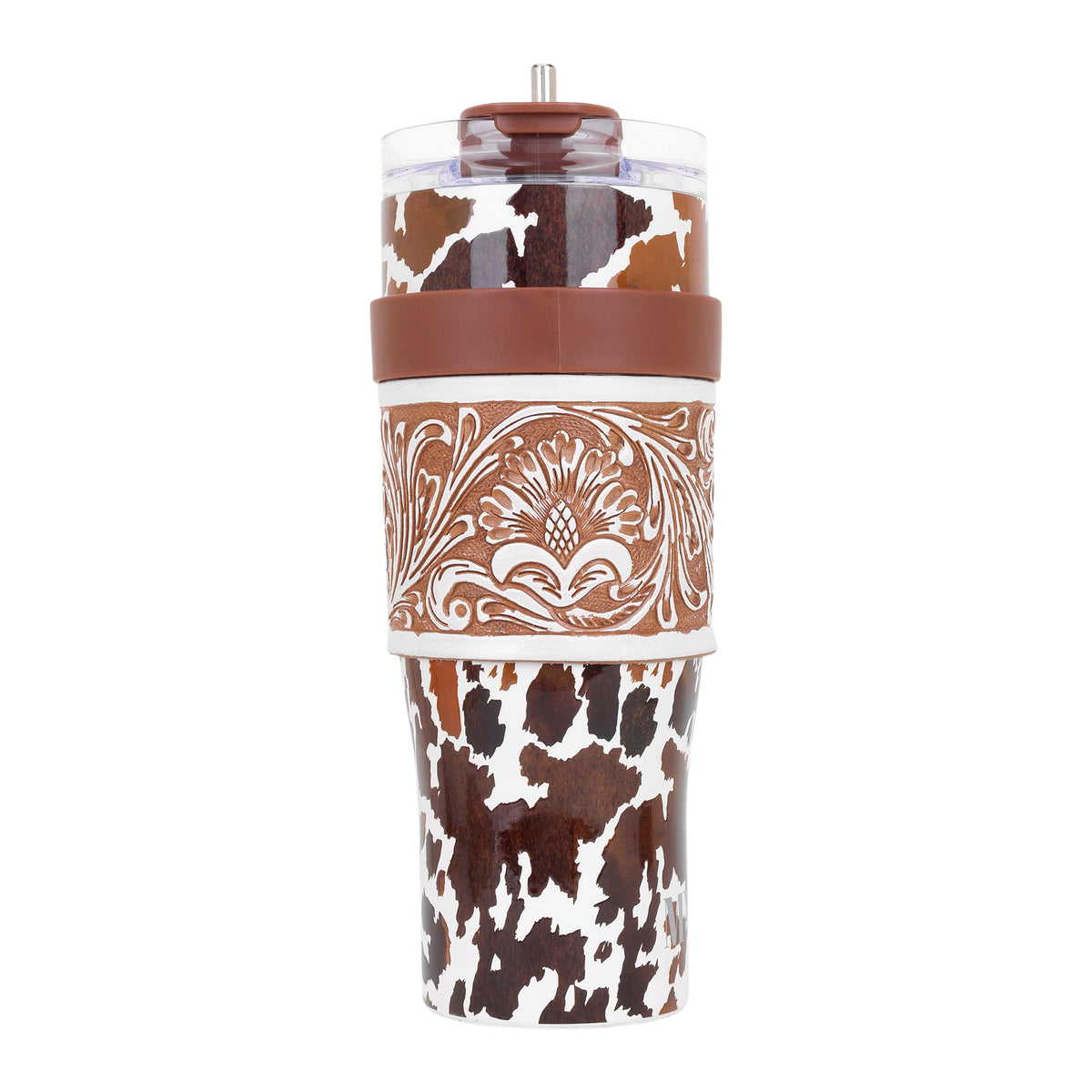 Wide Wyoming Tumbler In Brown and White