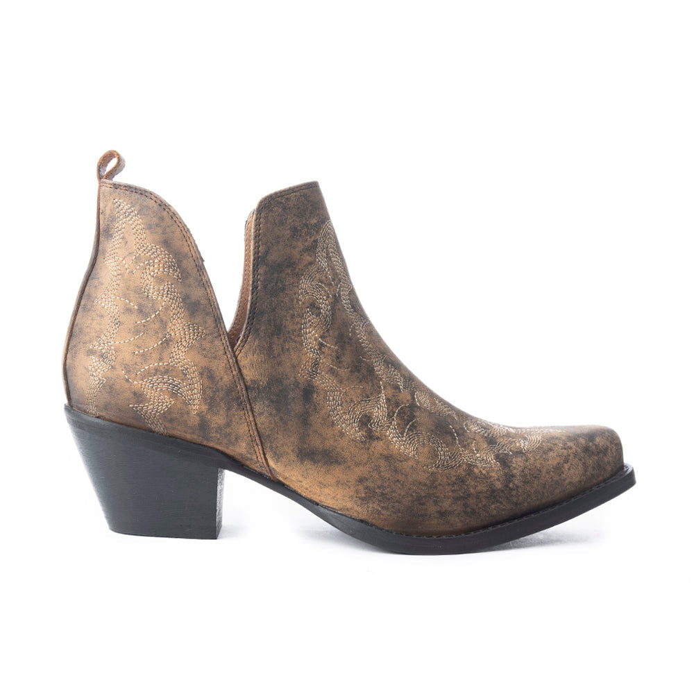 Moonlight on the Mesa Booties In Crackle Brown