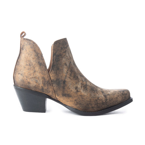 Moonlight on the Mesa Booties In Crackle Brown