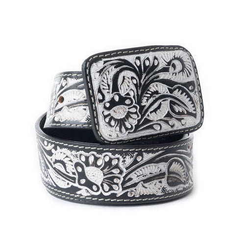 Desert Silver Moon Men's Belt In Black