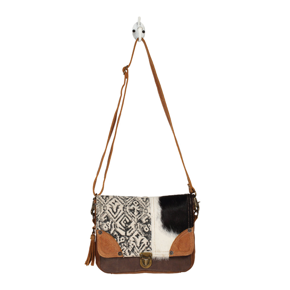 Rug & Hairon Flap Messenger Bag