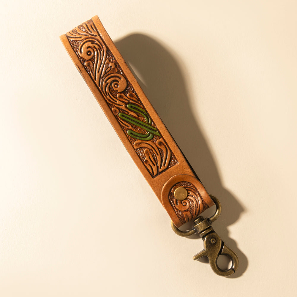 Canyon Pass Handtooled Leather Key Fob Variant Combo