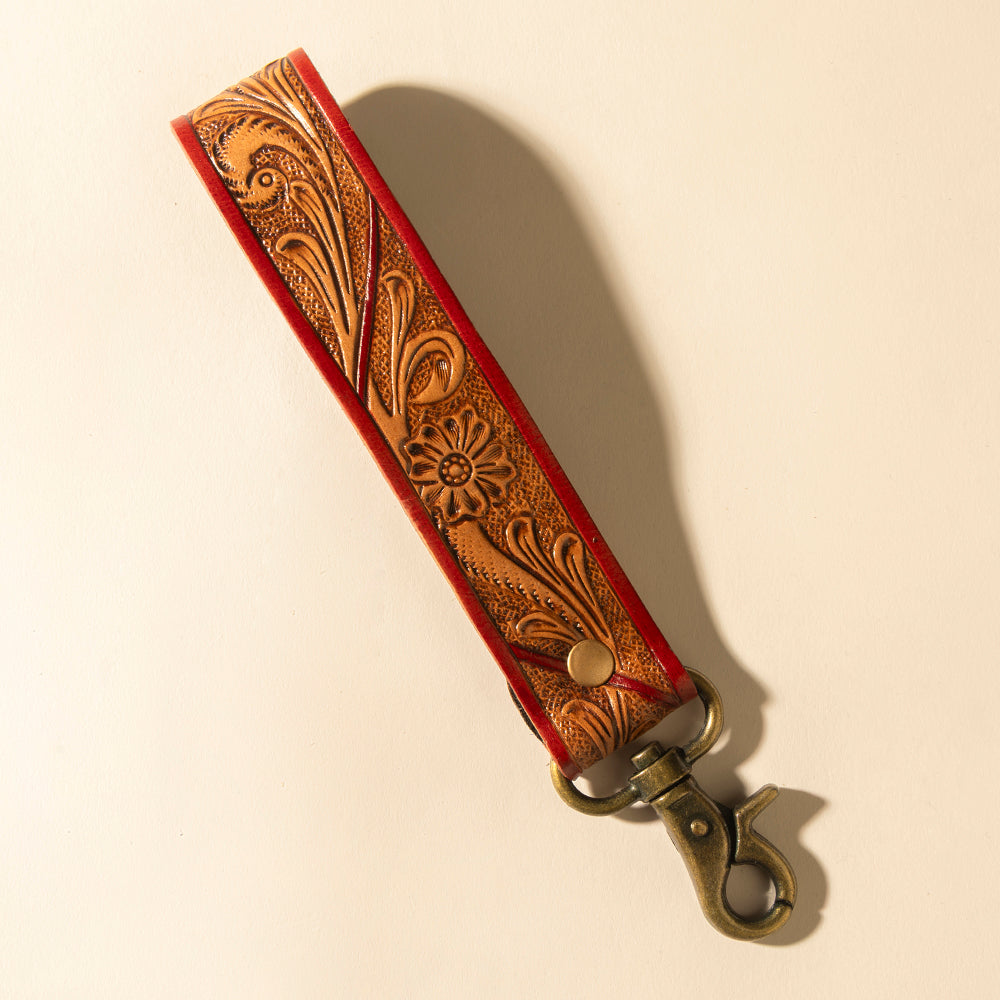 Canyon Pass Handtooled Leather Key Fob Variant Combo