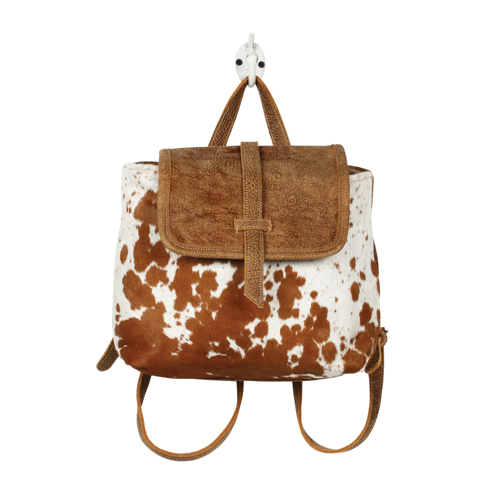 Leather Flap Hairon Backpack Bag