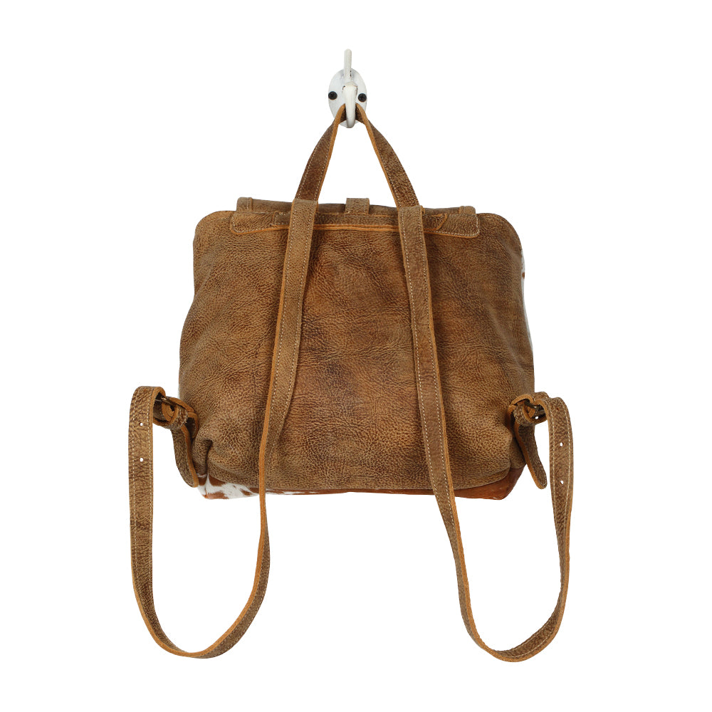 Leather Flap Hairon Backpack Bag