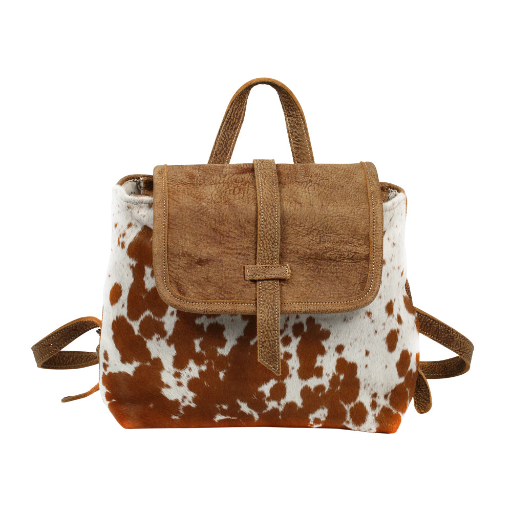 Leather Flap Hairon Backpack Bag
