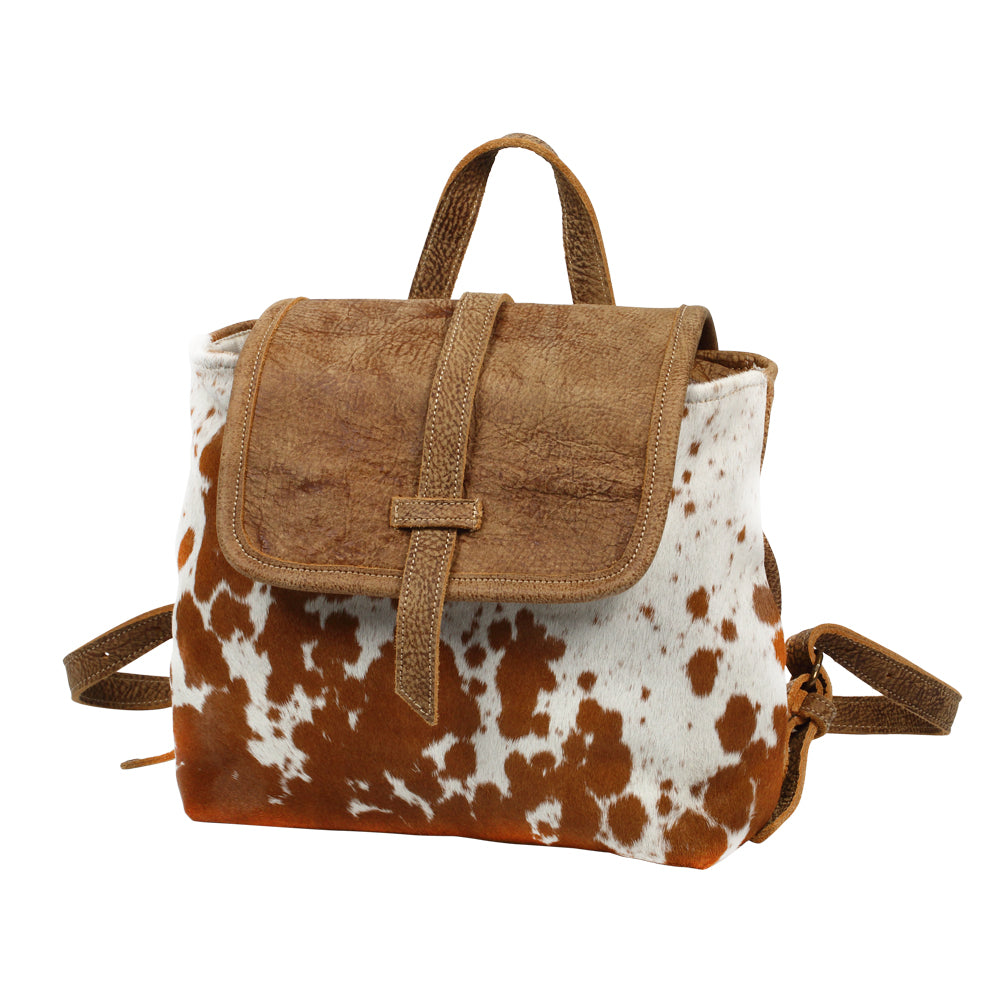 Leather Flap Hairon Backpack Bag
