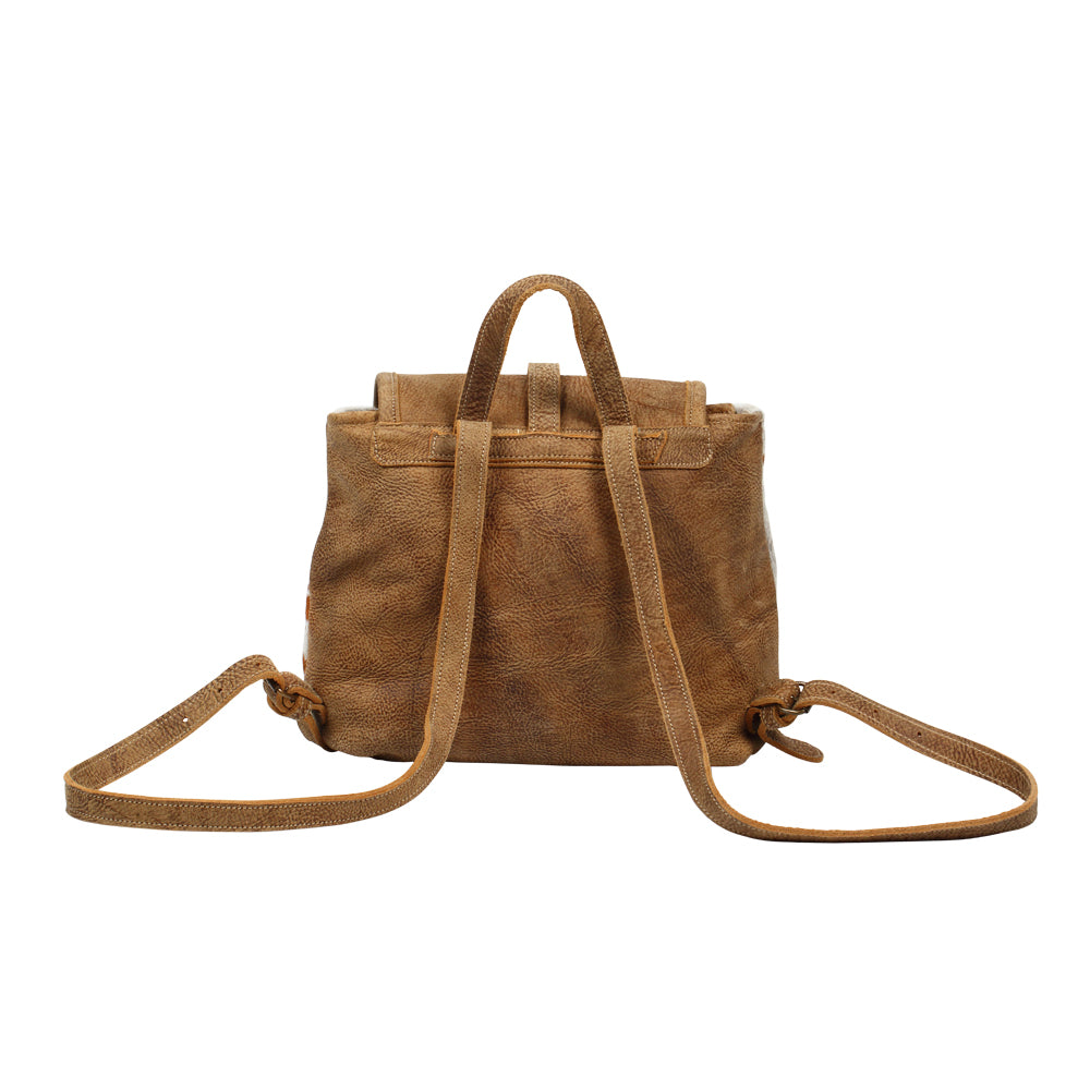 Leather Flap Hairon Backpack Bag