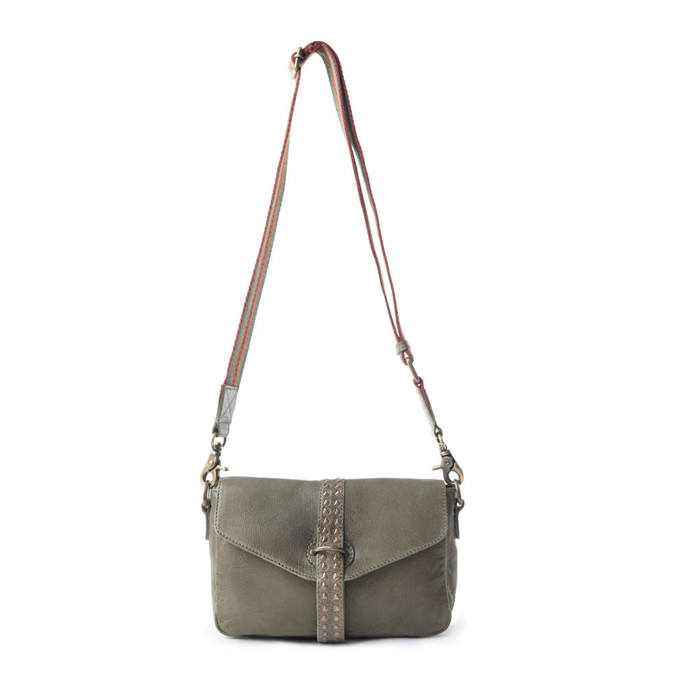 Pine Cone Leather Bag In Olive
