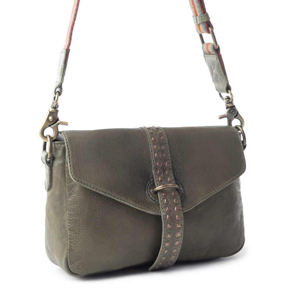 Pine Cone Leather Bag In Olive
