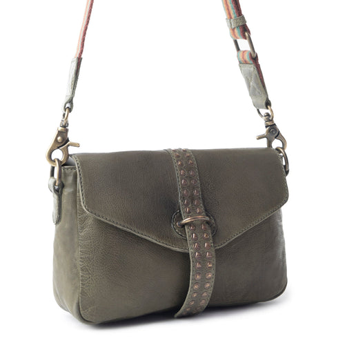 Pine Cone Leather Bag In Olive