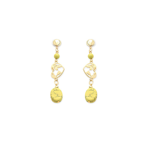Rugged Heart Earrings In Yellow