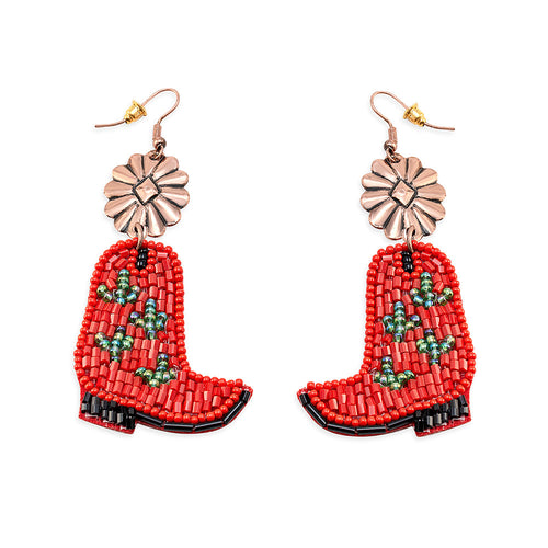 Cactus Rose Boot Earrings