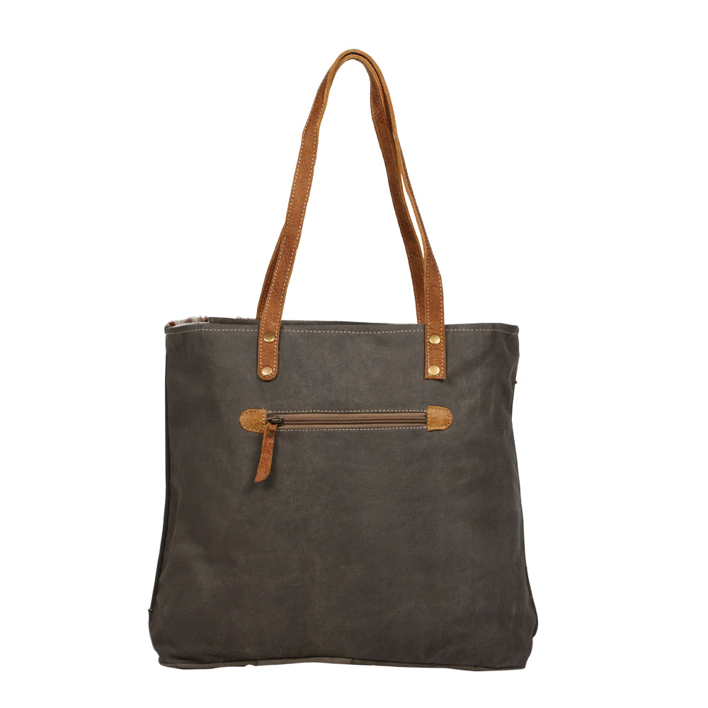 Leather Pocket Tote Bag - Myra Bags