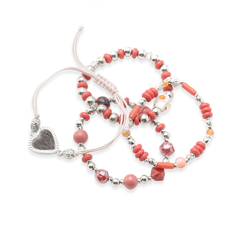 Desert Heart & Fire Stacked Bracelet