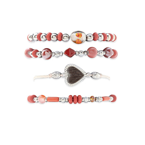 Desert Heart & Fire Stacked Bracelet