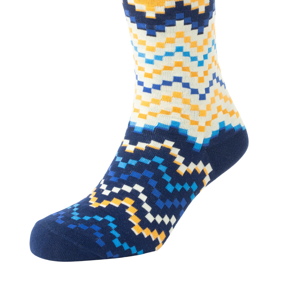 Jade Valley Pixie Socks In Blue & Yellow