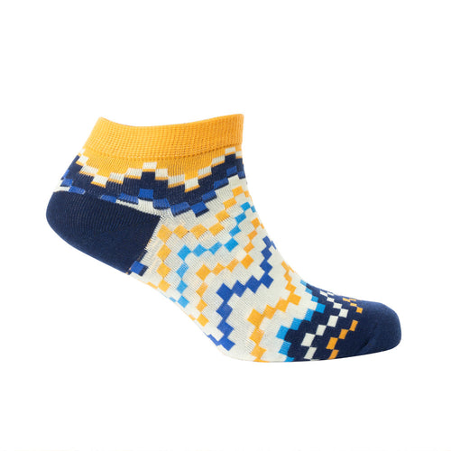 Jade Valley PixieAnkle Socks In Blue & Yellow