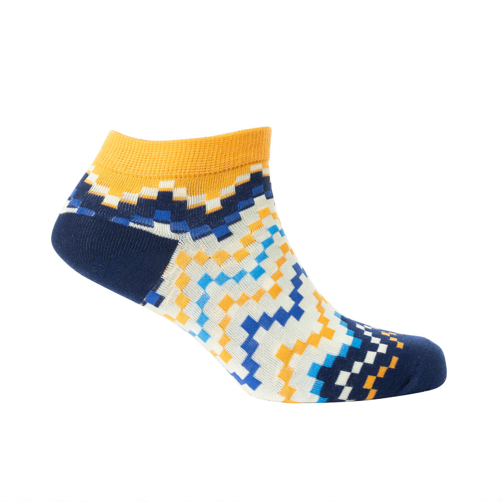 🎁 Jade Valley PixieAnkle Socks In Blue & Yellow (100% off)