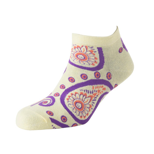 Sunshine Swirl Suzie Ankle Socks In Cream