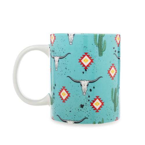 Sippin’ in the South Ceramic Mug in Cactus Geometry