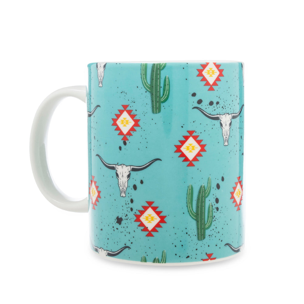 Sippin’ in the South Ceramic Mug in Cactus Geometry
