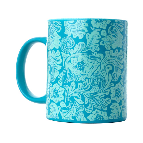 Sippin’ in the South Ceramic Mug in Cyan Baroque