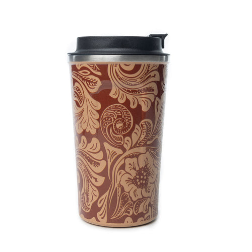 Western Trail Brew Stainless Steel Mug in Brown Baroque