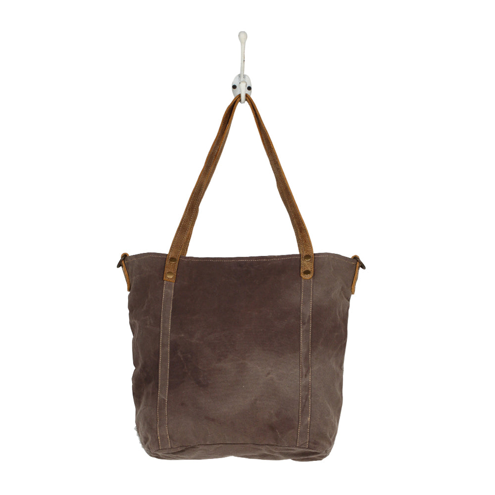 Emblem Side Hair Tote Bag
