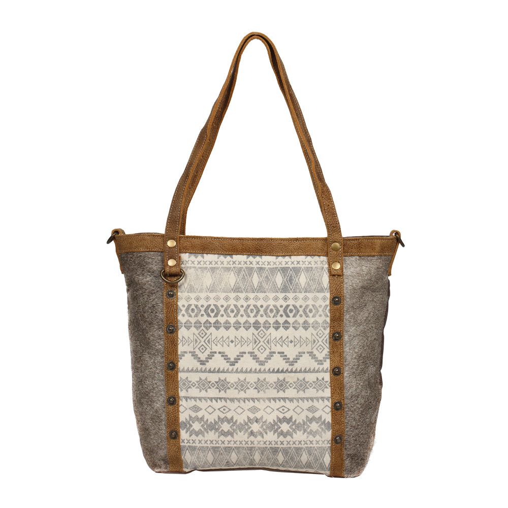Emblem Side Hair Tote Bag
