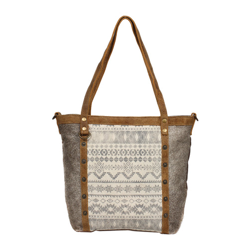 Emblem Side Hair Tote Bag