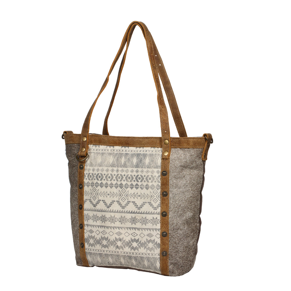Emblem Side Hair Tote Bag
