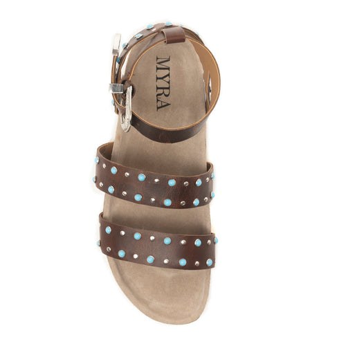 Saddle Ridge Trail Leather Sandals in Dusty Brown