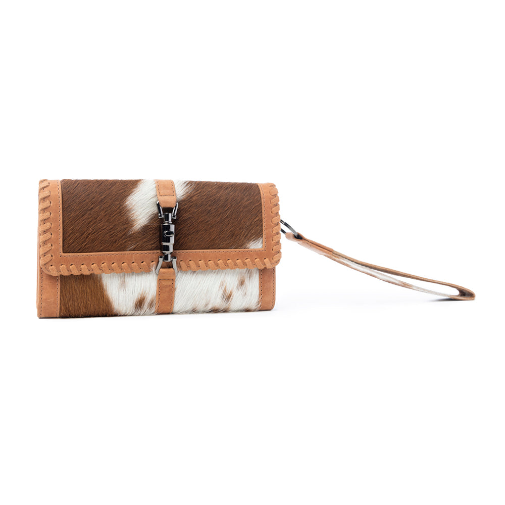 Oracle Ember Hairon Leather Wallet in Autumn Tan