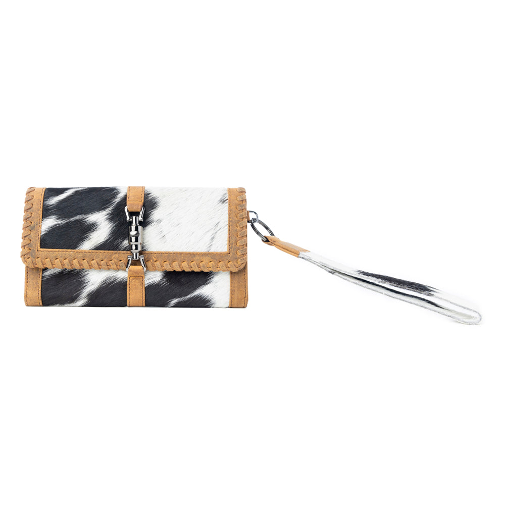 Monarch Hide Hairon Leather Wallet in Rustic Ivory