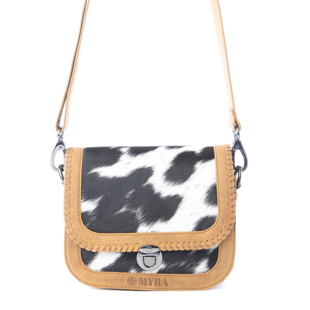 Luna Frost Hairon Leather Bag in Golden Saddle
