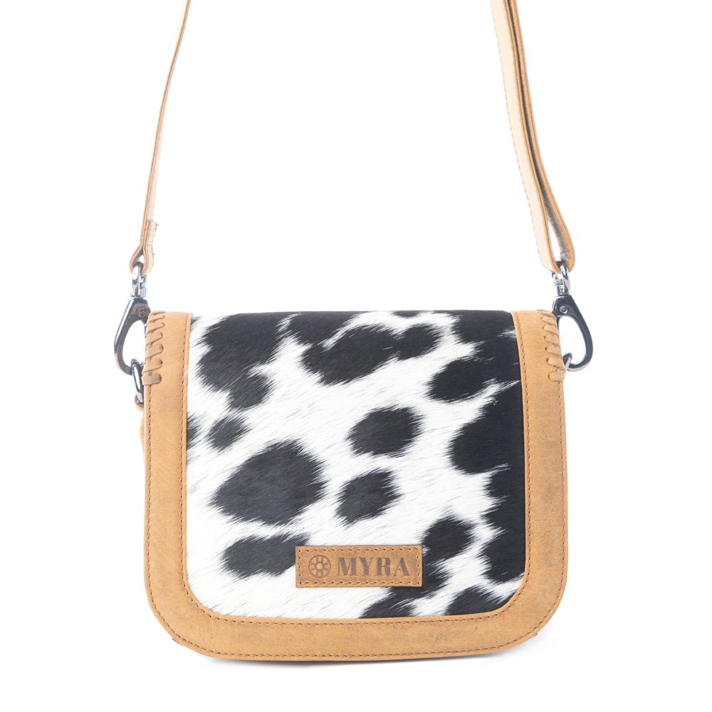 Luna Frost Hairon Leather Bag in Golden Saddle