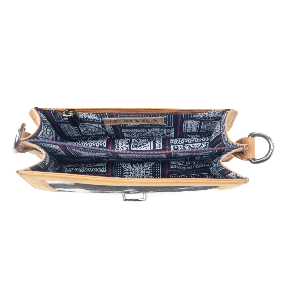 Luna Frost Hairon Leather Bag in Golden Saddle