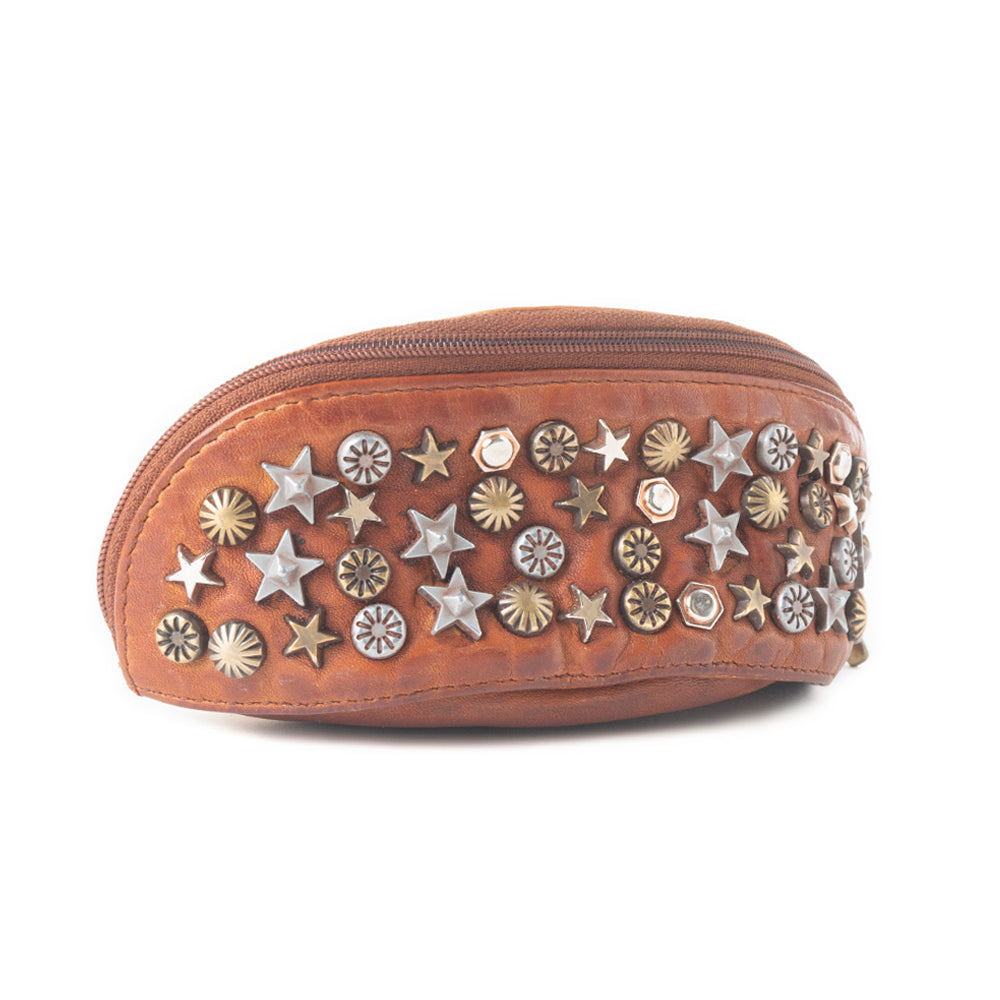 Eclipse Charm Leather Sunglass Case in Brown