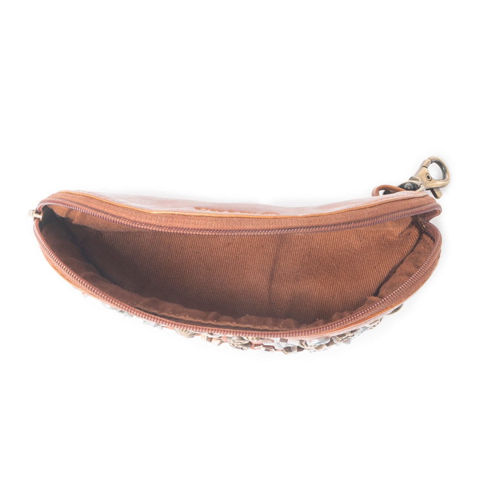 Eclipse Charm Leather Sunglass Case in Brown