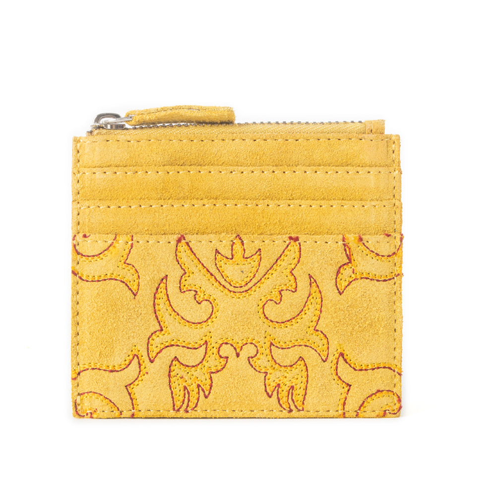 Cactus Sky Western Embroidered Credit Card Holder in Yellow